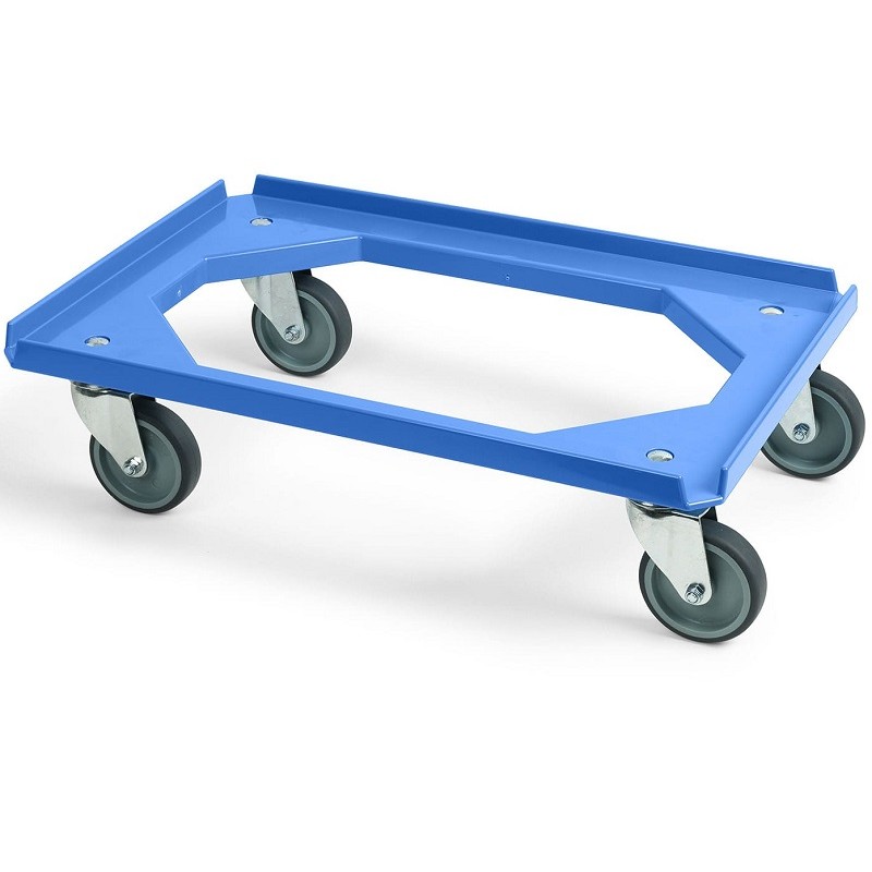 Chariot roule bac bleu 250Kg roulettes acier