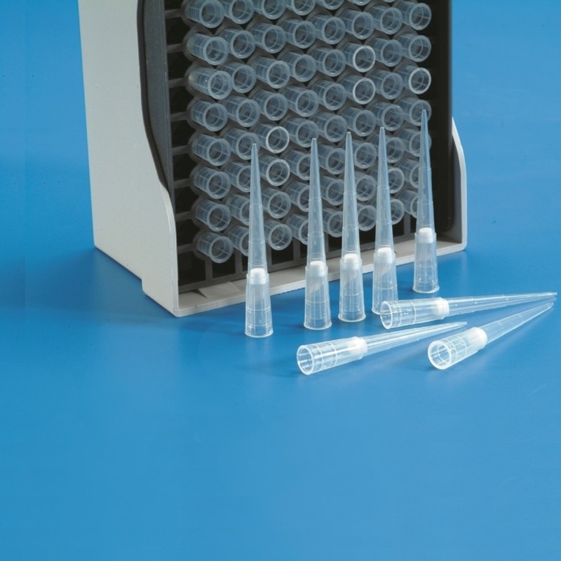 Pointe de pipette cône stérile graduée avec filtre capacité 2-100 μl Gilson® Kartell