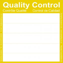 Étiquette contrôle qualité jaune ultra-adhésive 150 x 150 mm