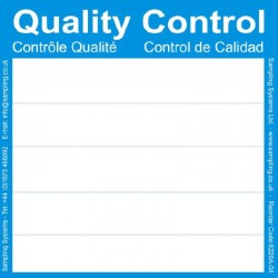 Étiquette contrôle qualité bleue ultra-adhésive 150 x 150 mm