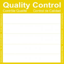 Étiquette contrôle qualité jaune PHARMA labels 150 x 150 mm