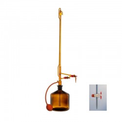 Burette Classe A ambre robinet conique PTFE