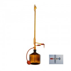 Burette Classe A ambre robinet en verre