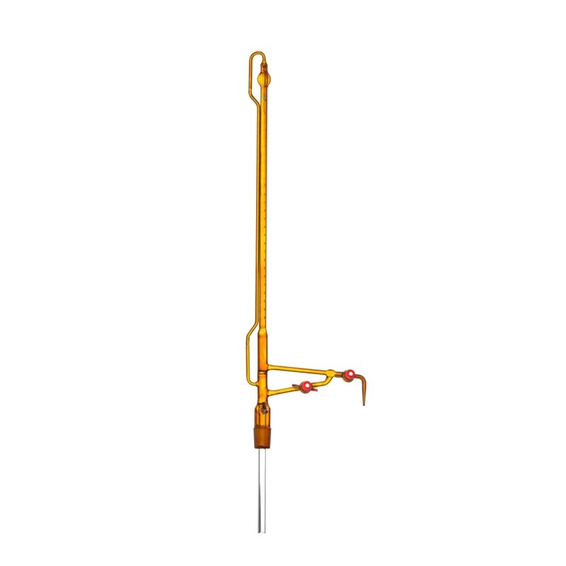 Burette Classe A ambre robinet aiguille en PTFE