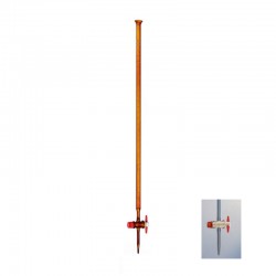 Burette Classe A ambre robinet droit conique en PTFE