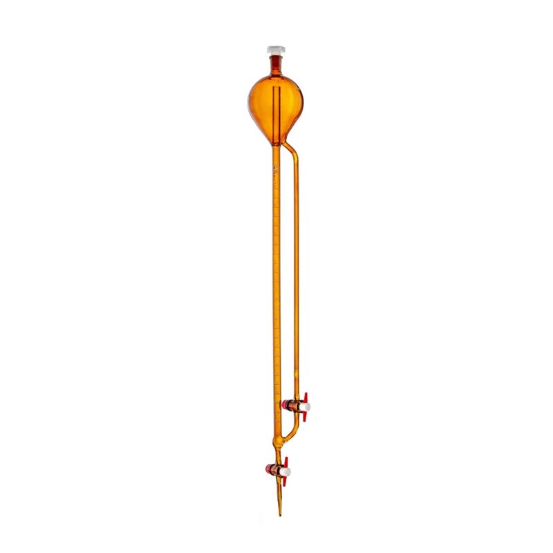 Burette avec réservoir Classe A ambre robinet conique PTFE