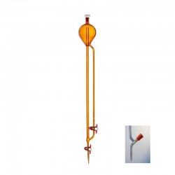 Burette avec réservoir Classe A ambre robinet aiguille PTFE