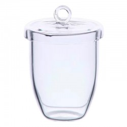 Creuset en verre de quartz avec couvercle de 15 et 15 ml pour incinération Selecta