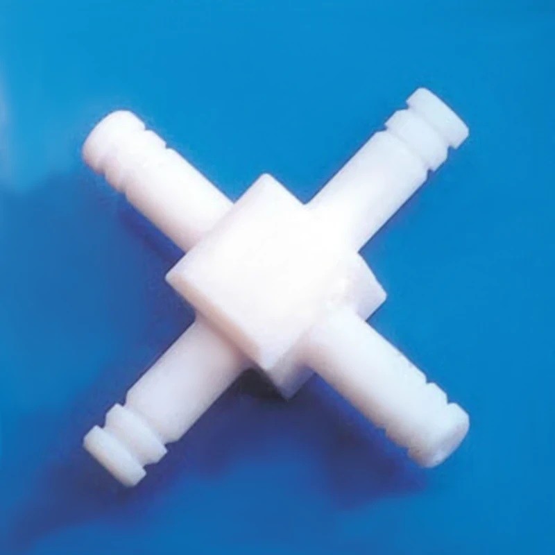 Raccord et tuyau de laboratoire  | Raccord cannelé Téflon PTFE 4 voies Cowie technology™ 7 modèles | COW-016111252