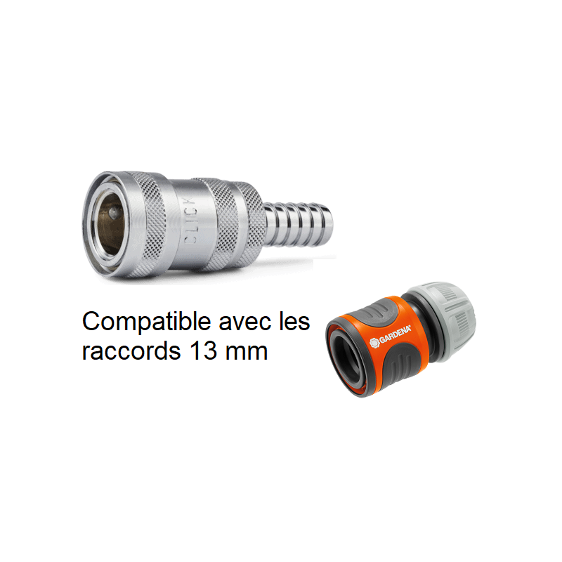 Raccord rapide d'arrosage laiton  | Raccord rapide arrossage laiton chromé NITO 5953SA3 avec stop 1/2" x embout 1/2" | AK5953SA3