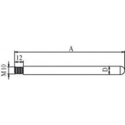 Plan tige inox filetage M10  de 500 à 1500 mm Bochem